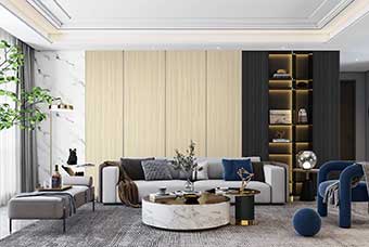 威海轻奢风格-客厅